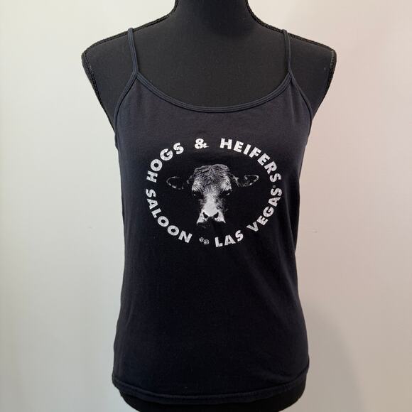 Hogs & Heifers Saloon Las Vegas Tank Top Women's M American Apparel Biker Bar - Picture 8 of 8